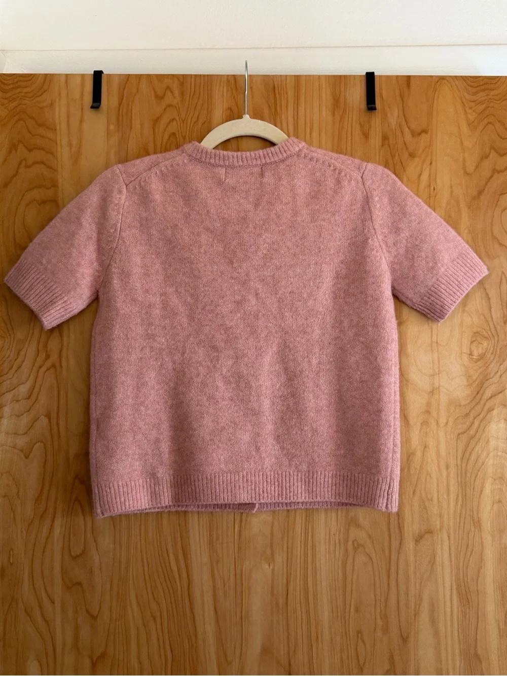 TRUTH Blush Pink Short-Sleeve Button-Up Cashmere-Feel Cardigan